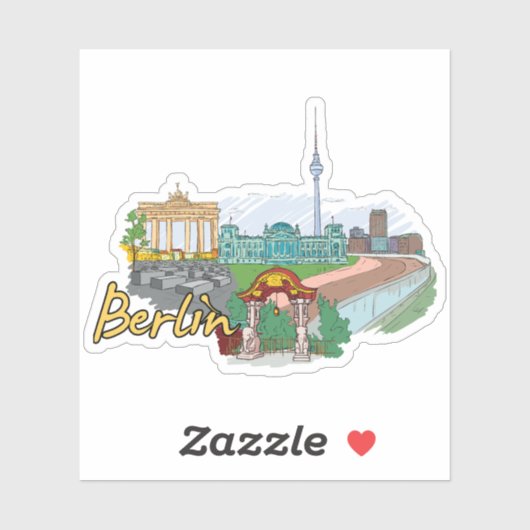 Berlin Duitsland Reizen Sticker, Duitse vakantie Sticker (Vel)