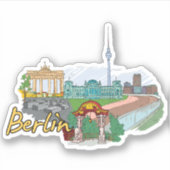Berlin Duitsland Reizen Sticker, Duitse vakantie Sticker (Voorkant)