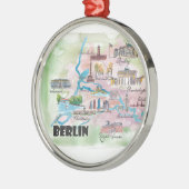 Berlin Duitsland Retro  kaart Metalen Ornament (Links)