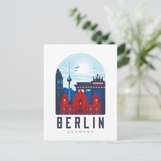 Berlin Duitsland Skyline Briefkaart (Staand voorkant)