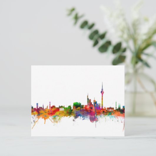 Berlin Duitsland Skyline Briefkaart (Staand voorkant)