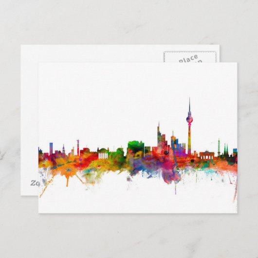 Berlin Duitsland Skyline Briefkaart (Voorkant / Achterkant)