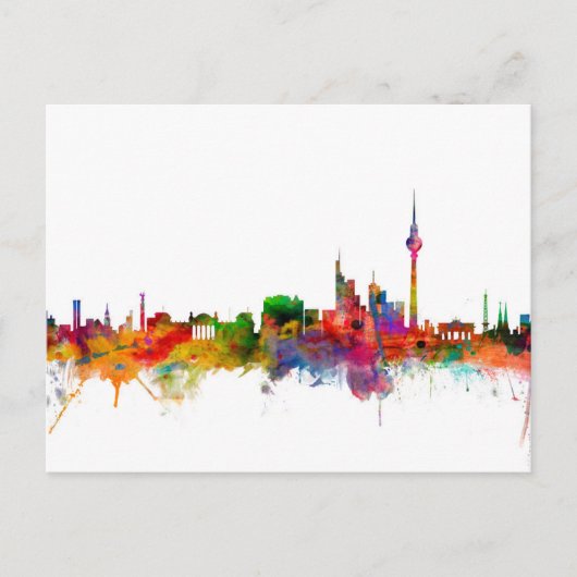 Berlin Duitsland Skyline Briefkaart (Voorkant)
