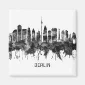 Berlin Duitsland Skyline BW Magneet (Voorkant)