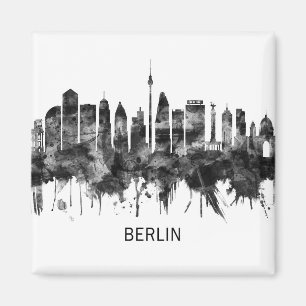 Berlin Duitsland Skyline BW Magneet