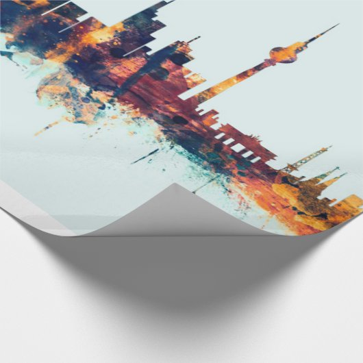 Berlin Duitsland Skyline Cadeaupapier (Hoek)