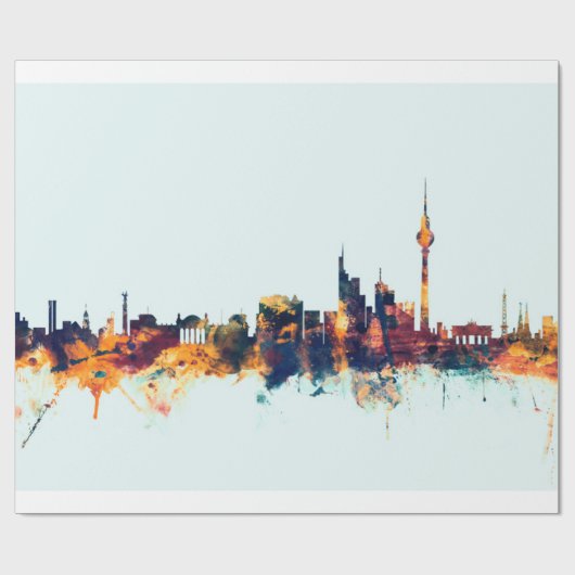 Berlin Duitsland Skyline Cadeaupapier (Vlak)