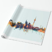 Berlin Duitsland Skyline Cadeaupapier (Uitgerold)