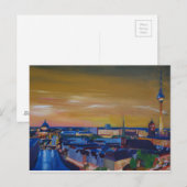 Berlin Duitsland Skyline in Dusk Briefkaart (Voorkant / Achterkant)