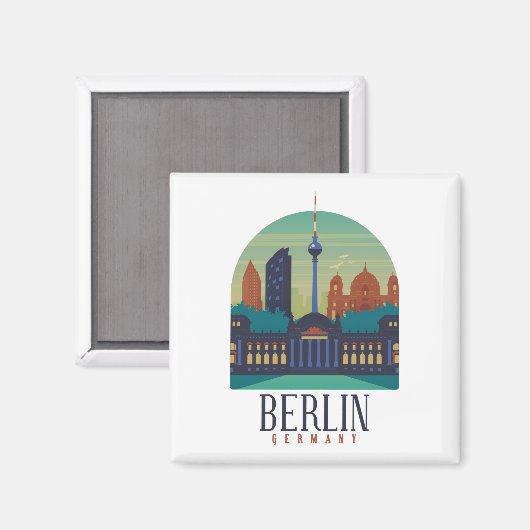 Berlin Duitsland Skyline Magnet (Voorkant / Achterkant)