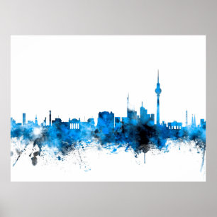 Berlin Duitsland Skyline Poster