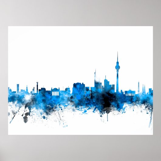 Berlin Duitsland Skyline Poster (Voorkant)