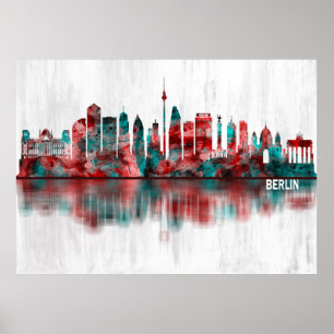 Berlin Duitsland Skyline Poster