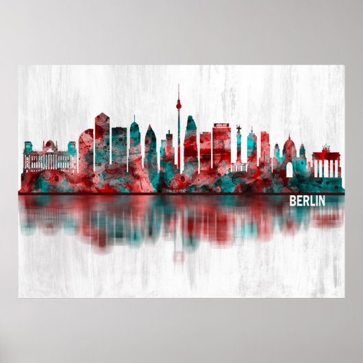 Berlin Duitsland Skyline Poster (Voorkant)