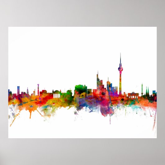 Berlin Duitsland Skyline Poster (Voorkant)