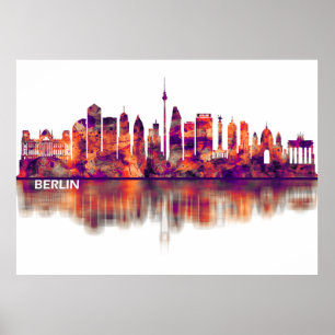 Berlin Duitsland Skyline Poster
