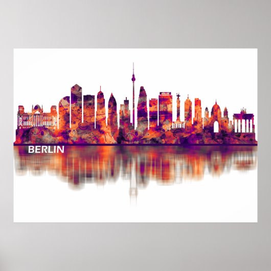 Berlin Duitsland Skyline Poster (Voorkant)