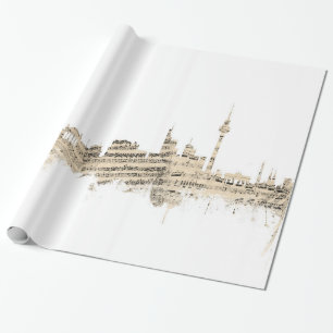 Berlin Duitsland Skyline Sheet Music Cityscape Cadeaupapier