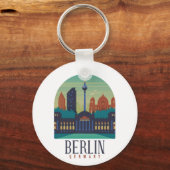 Berlin Duitsland Skyline Sleutelhanger (Voorkant)