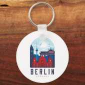 Berlin Duitsland Skyline Sleutelhanger (Voorkant)