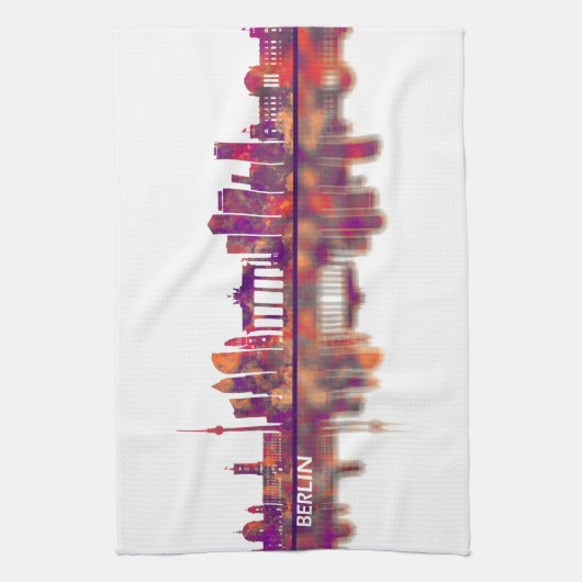 Berlin Duitsland Skyline Theedoek (Verticaal)