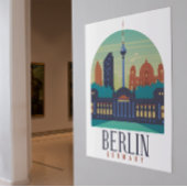 Berlin Duitsland Skyline Vintage Poster