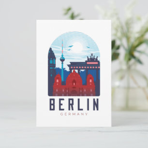 Berlin Duitsland Skyline Wenskaart Kaart