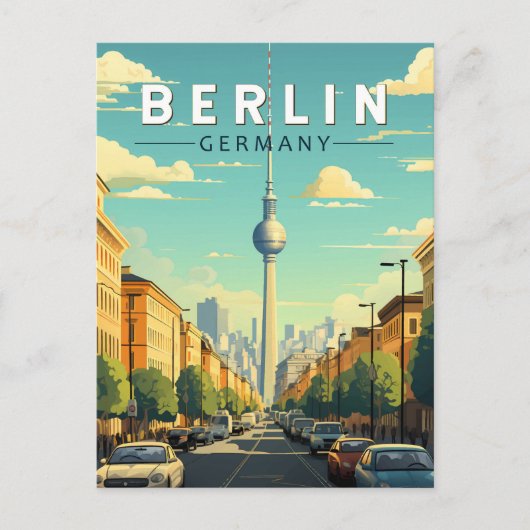 Berlin Duitsland Travel Art Vintage Briefkaart (Voorkant)