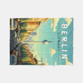 Berlin Duitsland Travel Art Vintage Fleece Deken (Voorkant (Horizontaal))