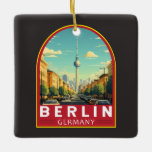 Berlin Duitsland Travel Art Vintage Keramisch Ornament<br><div class="desc">Berlijn retro vector reisontwerp. De stad staat bekend om zijn kunstscène en moderne bezienswaardigheden zoals de goudkleurige Berliner Philharmonie.</div>