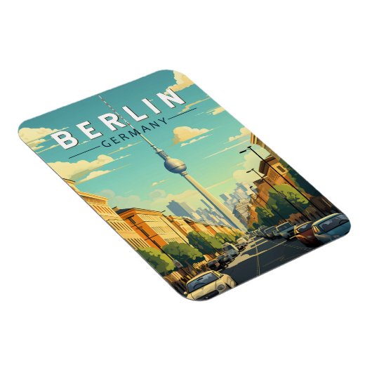 Berlin Duitsland Travel Art Vintage Magneet (Rechterzijde)