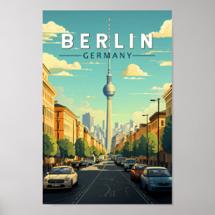 Berlin Duitsland Travel Art Vintage Poster