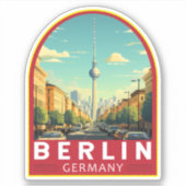 Berlin Duitsland Travel Art Vintage Sticker (Voorkant)