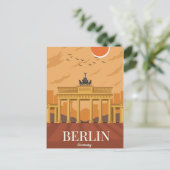 Berlin Duitsland trein Reizen Kunst Vintage Briefkaart (Staand voorkant)