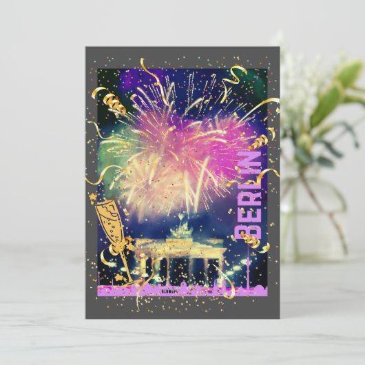 Berlin Fireworks Feestdagenkaart (Staand voorkant)