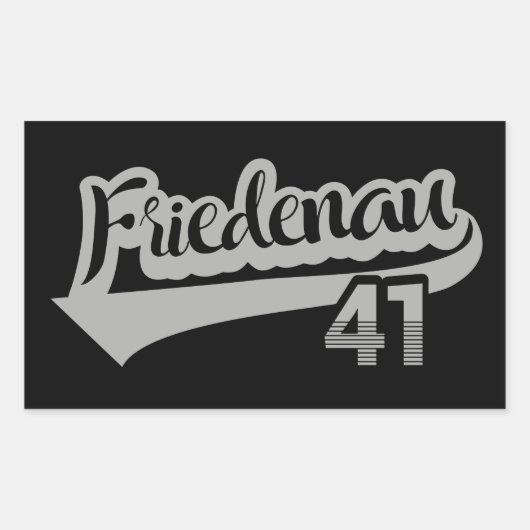 Berlin Friedenau 41 Classic City Nummer Rechthoekige Sticker (Voorkant)