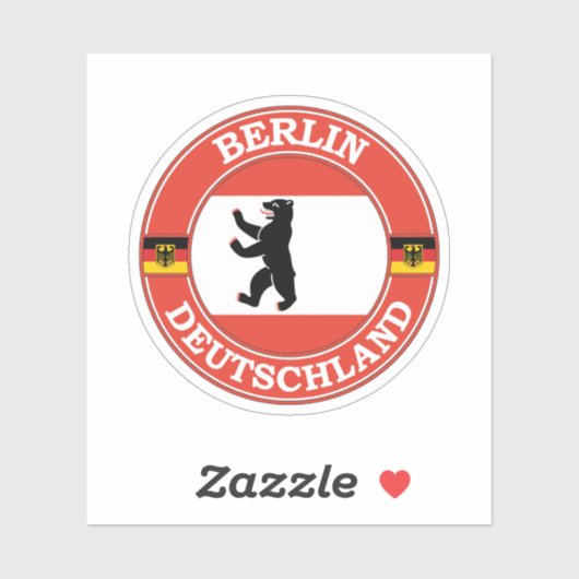 Berlin Germany Circle Embleem Sticker (Vel)