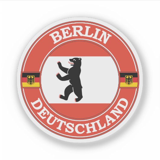 Berlin Germany Circle Embleem Sticker (Voorkant)