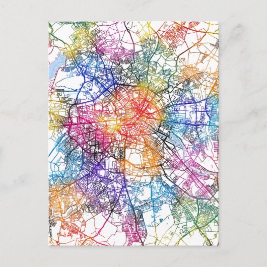 Berlin Germany City Map Briefkaart (Voorkant)