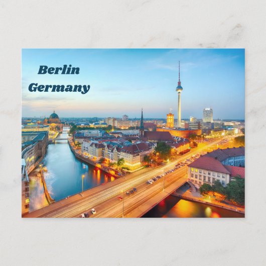 Berlin, Germany Downtown in the Evening  Briefkaart (Voorkant)