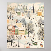 Berlin Germany Poster Art Print, Famous City Retro (Voorkant)