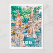 Berlin Germany Travel Place Waterverf Briefkaart (Voorkant)