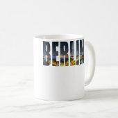 Berlin Germany Urban Skyline Photography Font Koffiemok (Voorkant rechts)