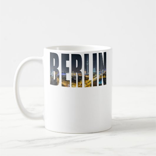 Berlin Germany Urban Skyline Photography Font Koffiemok (Links)