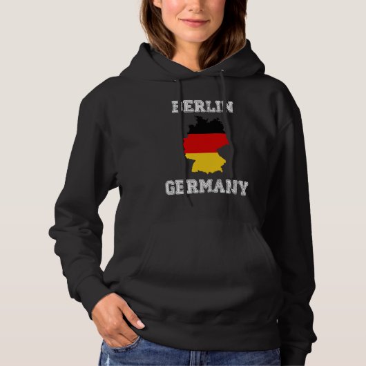 Berlin Germany Vintage Germany Flag Map Hoodie (Voorkant)