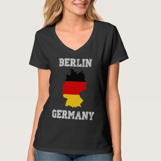 Berlin Germany Vintage Germany Flag Map T-shirt (Voorkant)