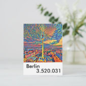 Berlin Hauptstadt Fernsehturm bunt Einwohner Briefkaart (Staand voorkant)