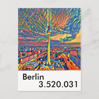 Berlin Hauptstadt Fernsehturm bunt Einwohner Briefkaart