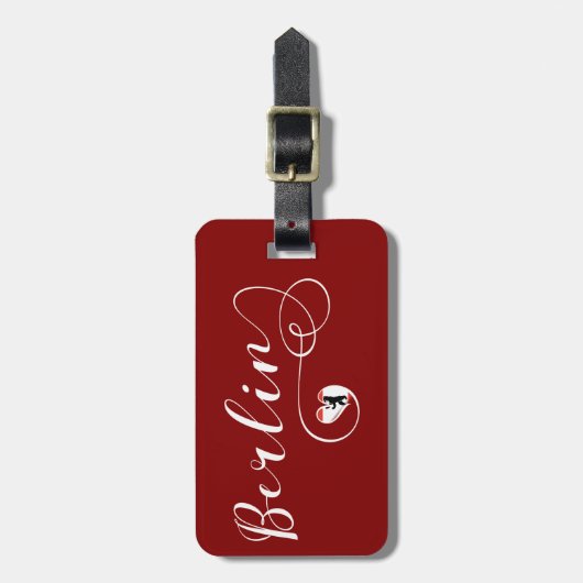 Berlin Heart Bagagelabel Sjabloon, Duitsland (Voorkant verticaal)