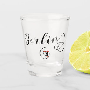 Berlin Heart Sweatshirt, Duitsland, Berlijn vlag Shot Glas